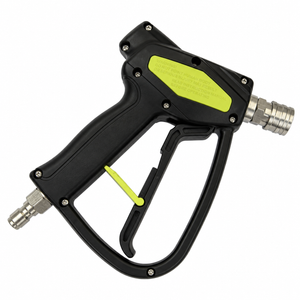 Paddock™ 5000 PSI Brass Jetting Trigger Gun with a black handle, lime green trigger, and brass fittings.