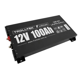 Trolltek™ 12V LiFePO4 Lithium Slimline Battery AC Bundle – Charge From 240V Power (AC)