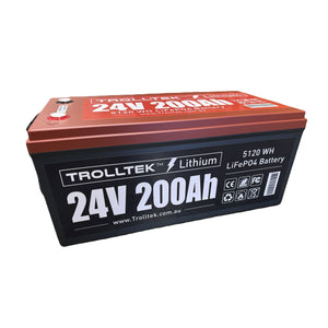 Trolltek™ 24V LiFePO4 Lithium Battery with Bluetooth app