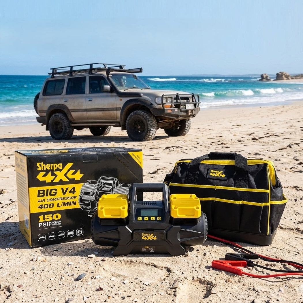 Sherpa 4x4 'BIG V4' Quad-Air Bundle – (400 L/min) 4-Tyre Inflation System