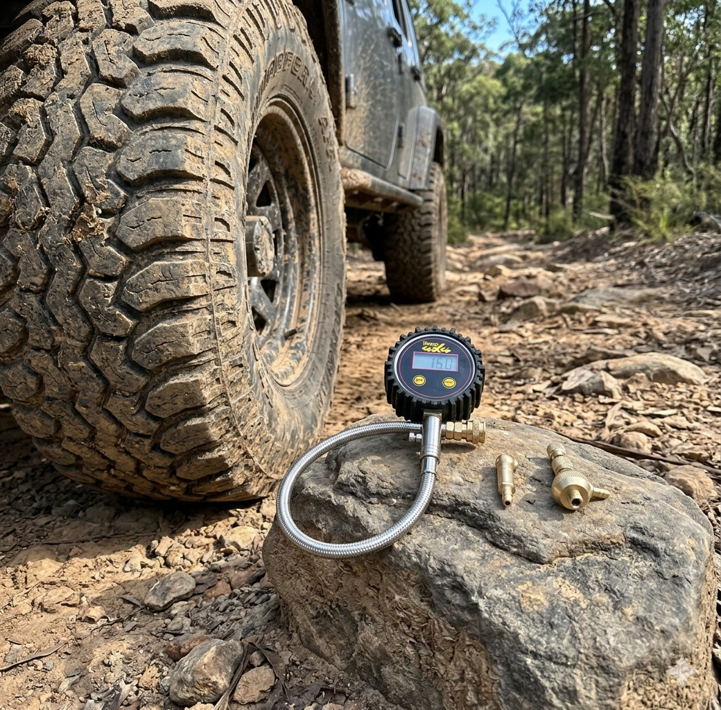 Sherpa 4x4 Digital Tyre Deflator &amp; Gauge with Quick Connect Fittings