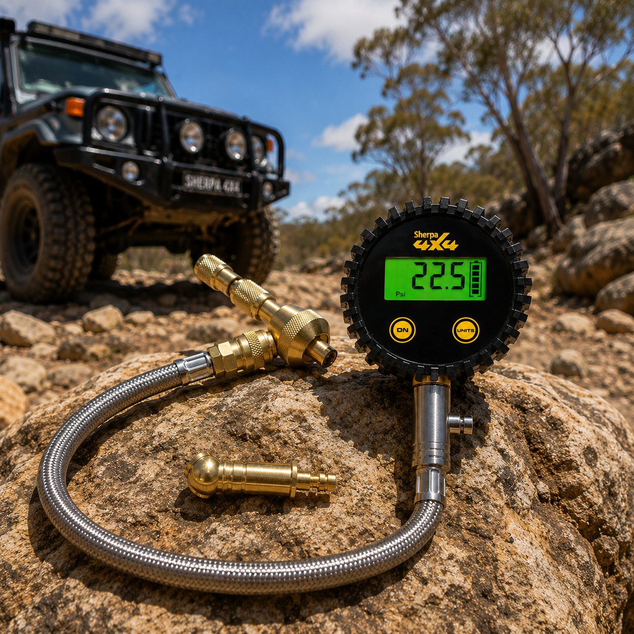 Sherpa 4x4 Digital Tyre Deflator & Gauge Kit