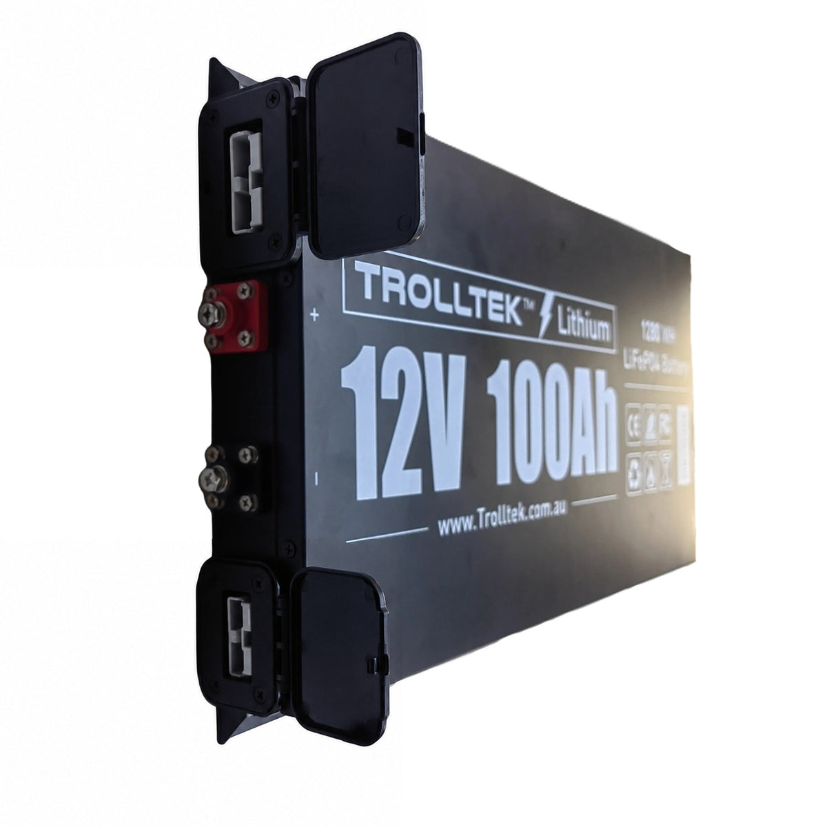 Trolltek™ 12V LiFePO4 Super Slimline Lithium Battery with Bluetooth app