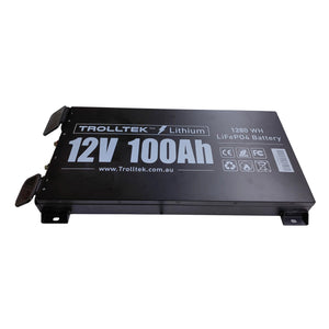 Trolltek™ 12V LiFePO4 Super Slimline Lithium Battery with Bluetooth app