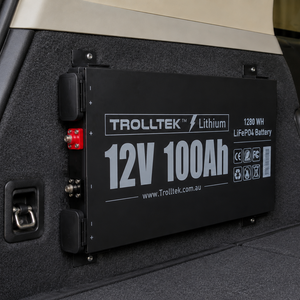 Trolltek™ 12V LiFePO4 Super Slimline Lithium Battery with Bluetooth app
