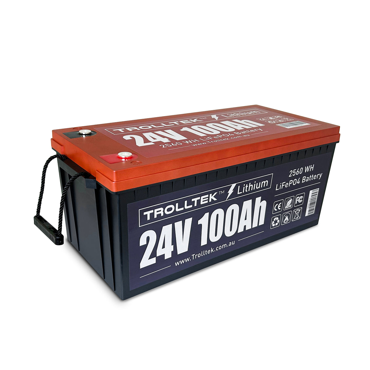 Trolltek™ 24V LiFePO4 Lithium Battery with Bluetooth app