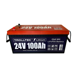 Trolltek™ 24V LiFePO4 Lithium Battery with Bluetooth app