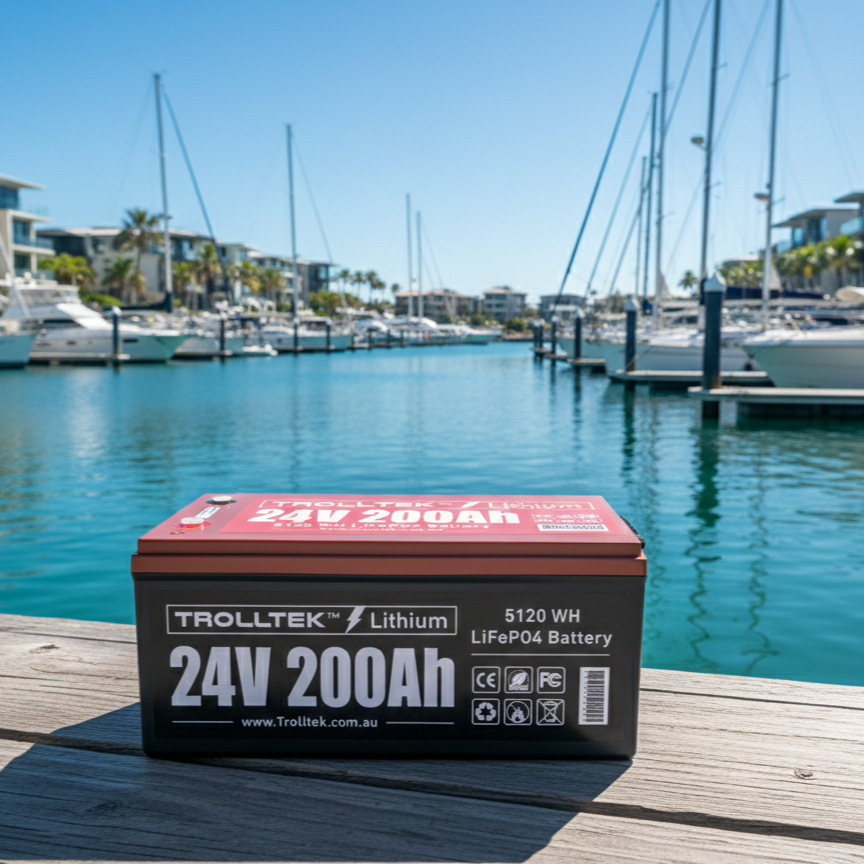 Trolltek™ 24V LiFePO4 Lithium Battery with Bluetooth app